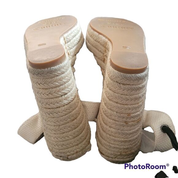 Juicy couture vintage wedge espadrile ankle tie strap sandals - Picture 7 of 7
